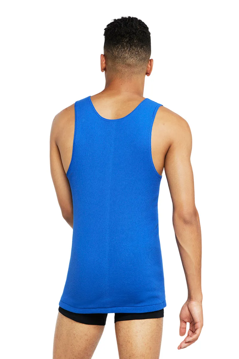 2 x Bonds X-Temp Blue Mens Chesty Cotton Plain Singlet Vest Tank Top