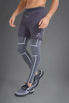 Active Gym Reflective 2-In-1 Short Legging