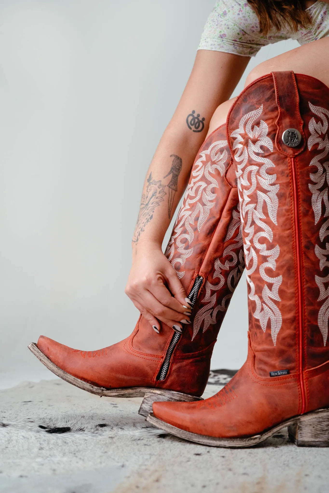 Adela Tall Snip Toe Cowgirl Boot FINAL SALE