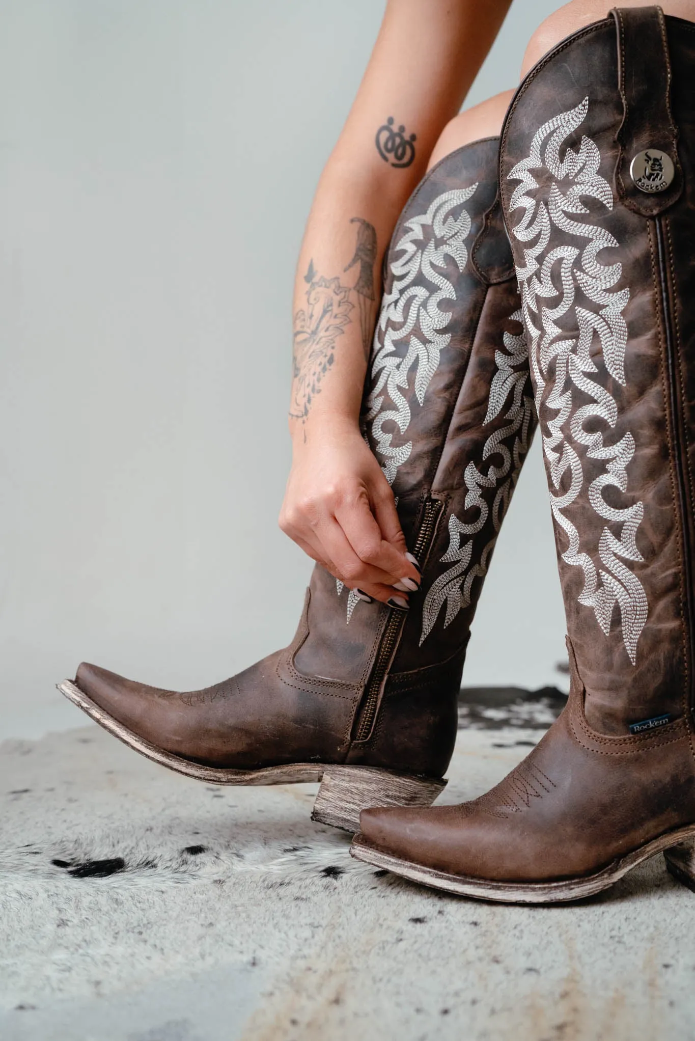 Adela Tall Snip Toe Cowgirl Boot FINAL SALE