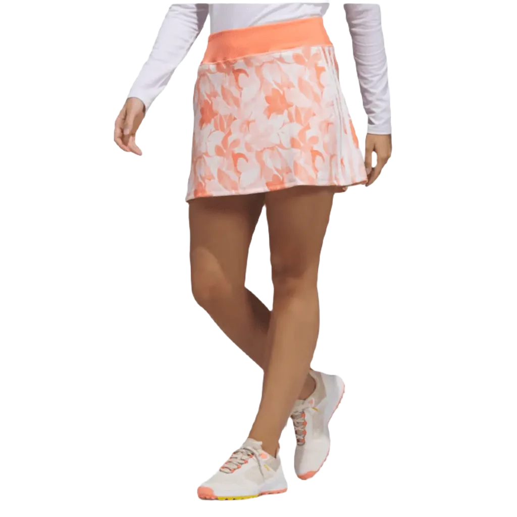 Adidas Orange Floral 15-Inch Golf Skort