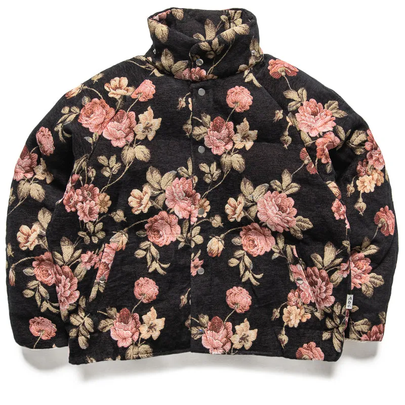 Advisory Board Crystals Grandpa's Floral Puffer Jacket - Black