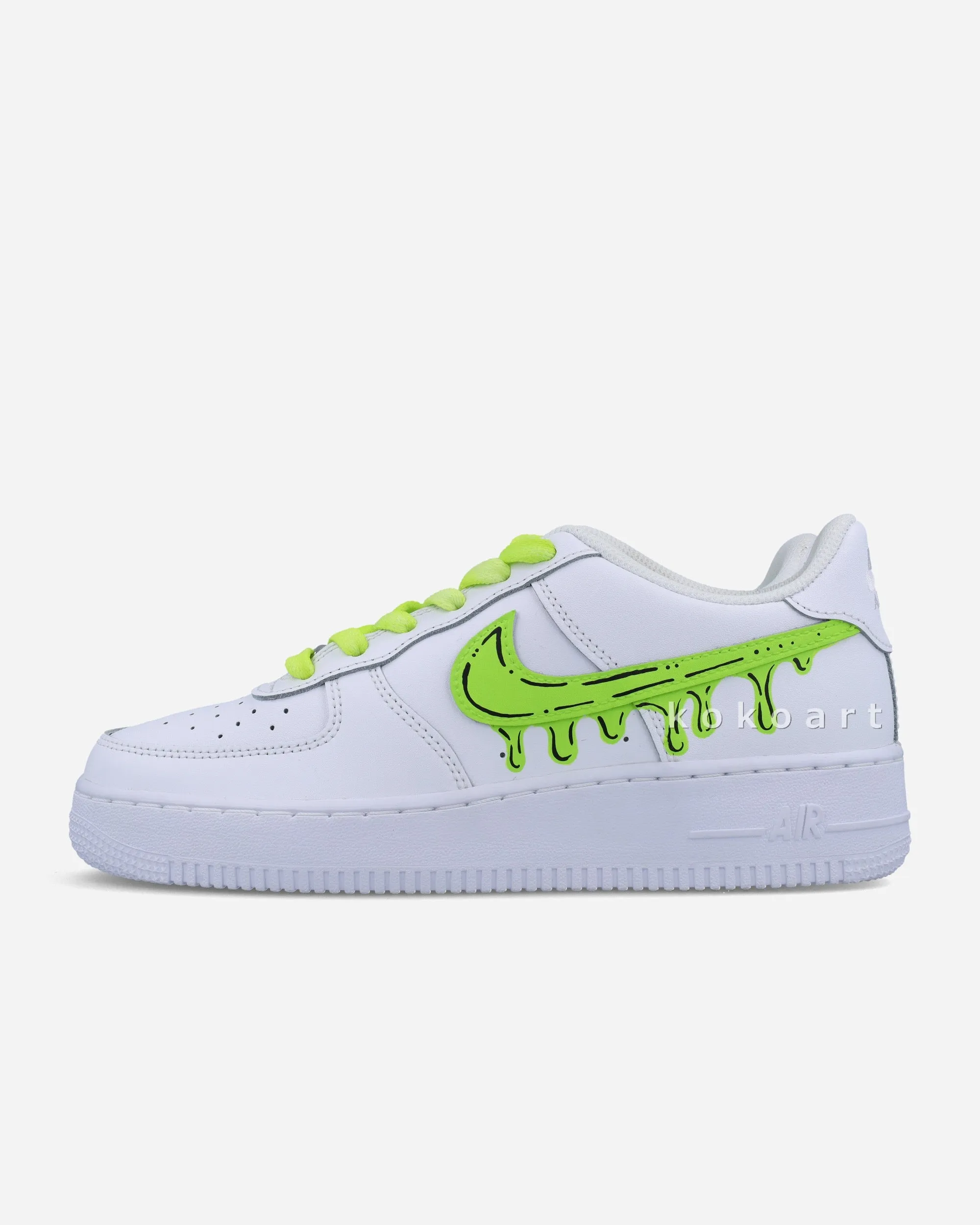 AF1 Neon Green Dripping