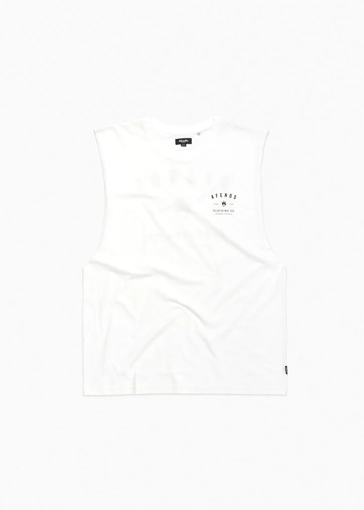 Afends  Bay Noise Bandcut Tee White