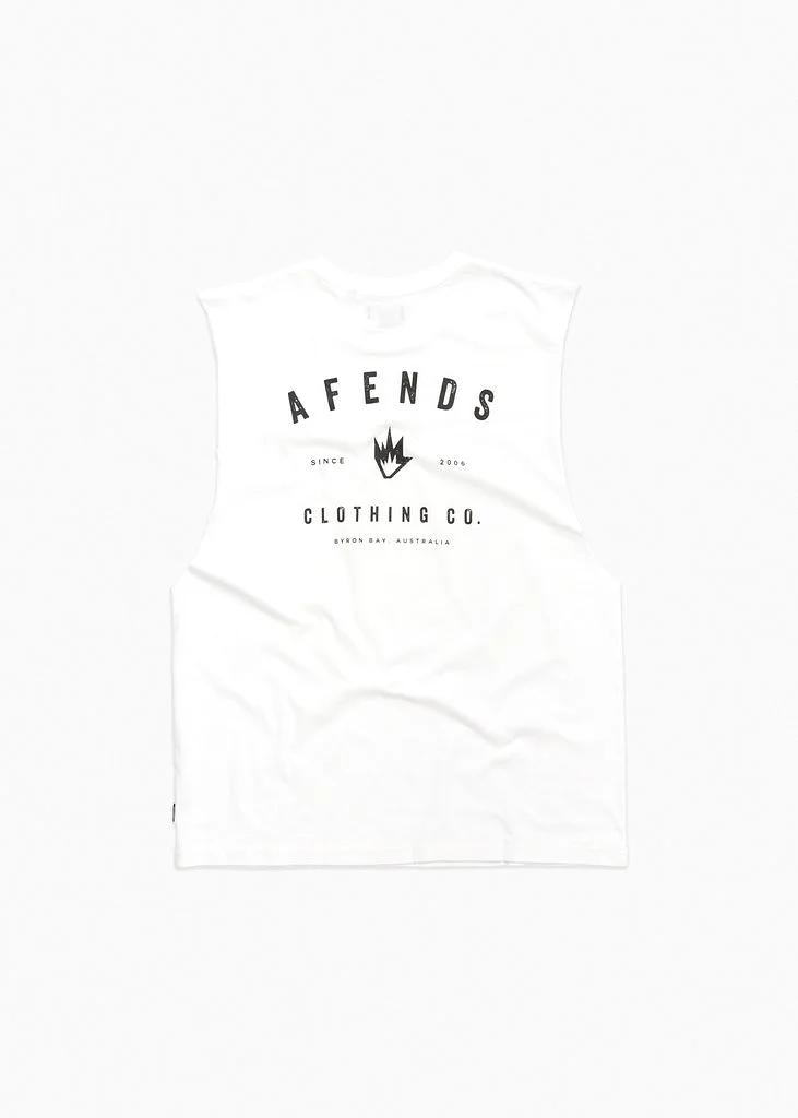 Afends  Bay Noise Bandcut Tee White