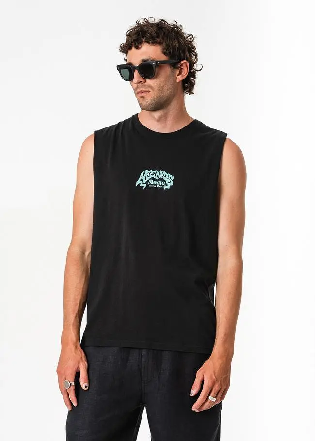 Afends Magic Mushroom Bandcut Tee Black