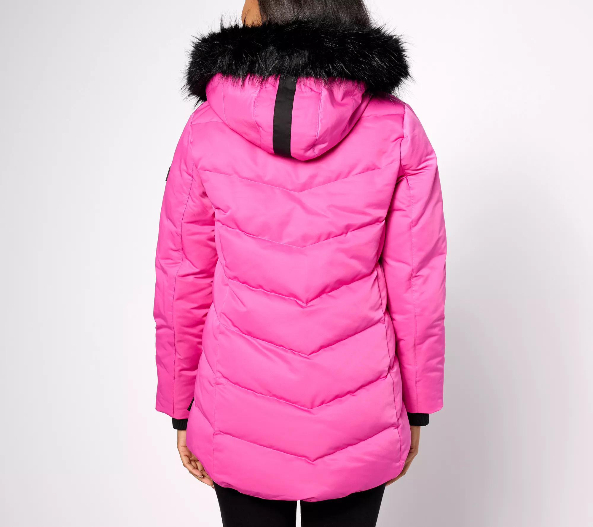 Arctic Expedition Curved Hem Down Parka with Detachable Hood