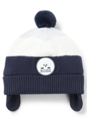 Baby beanie hat in cotton with red-panda badge