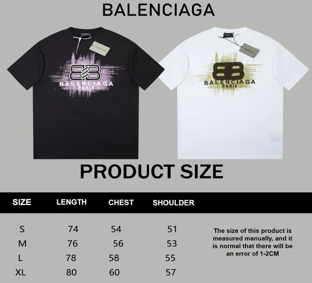 Balenciaga early spring new purple graffiti logo T-shirt Black 1.22