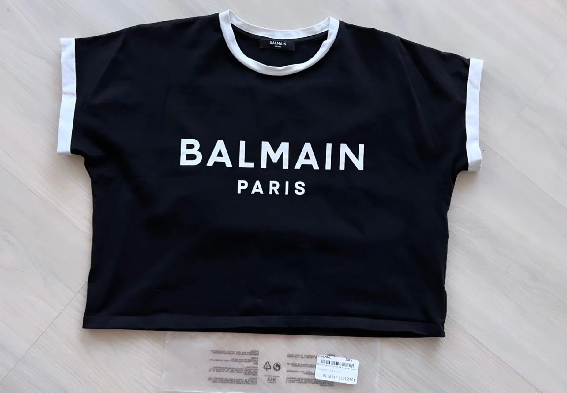 Balmain Logo Cropped Tee