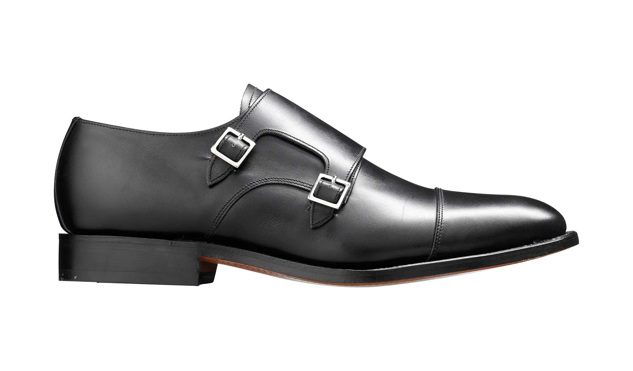 Barker Tunstall Buckle-Monk Shoe  - Black Calf