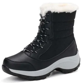 Black casual winter double rocker bottom shoe boot