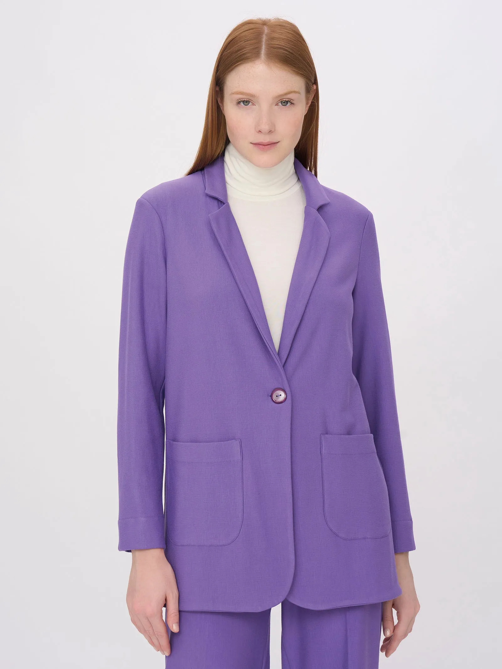 Blazer destrutturato in in Eco Techno Fleece - Passion Flower