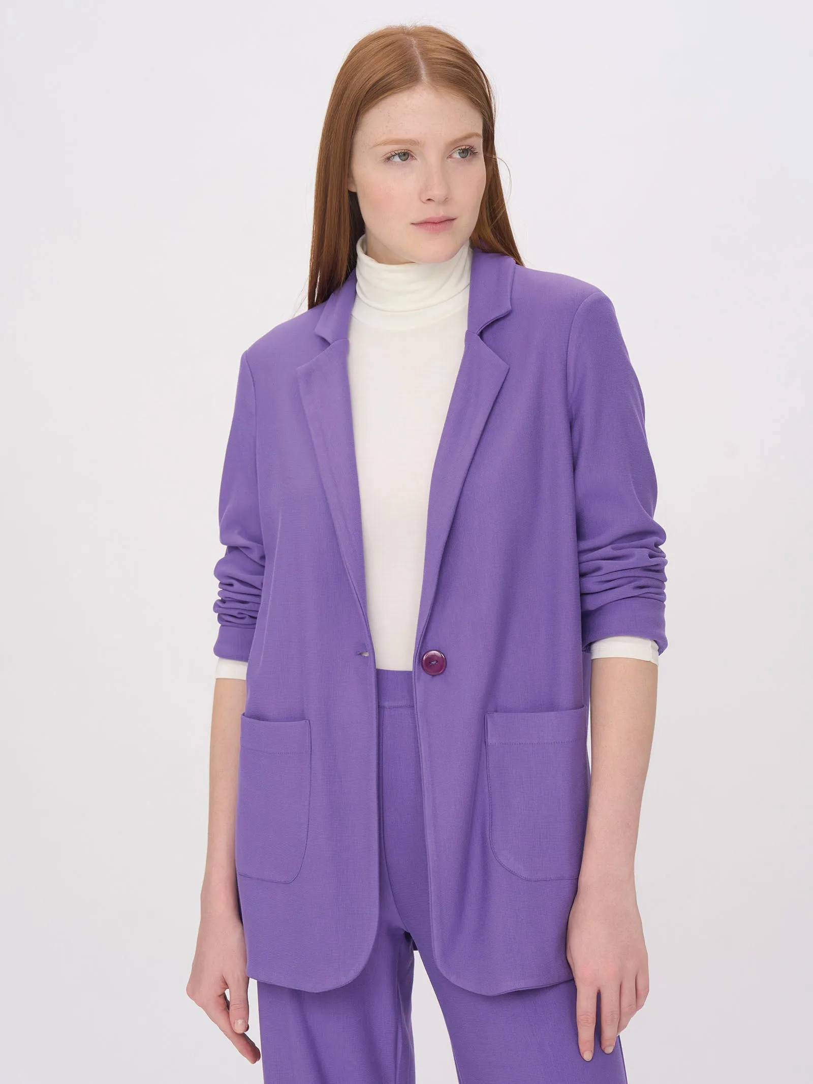 Blazer destrutturato in in Eco Techno Fleece - Passion Flower