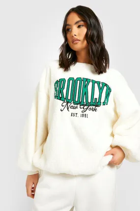 Brooklyn Embroidered Teddy Fleece Sweater