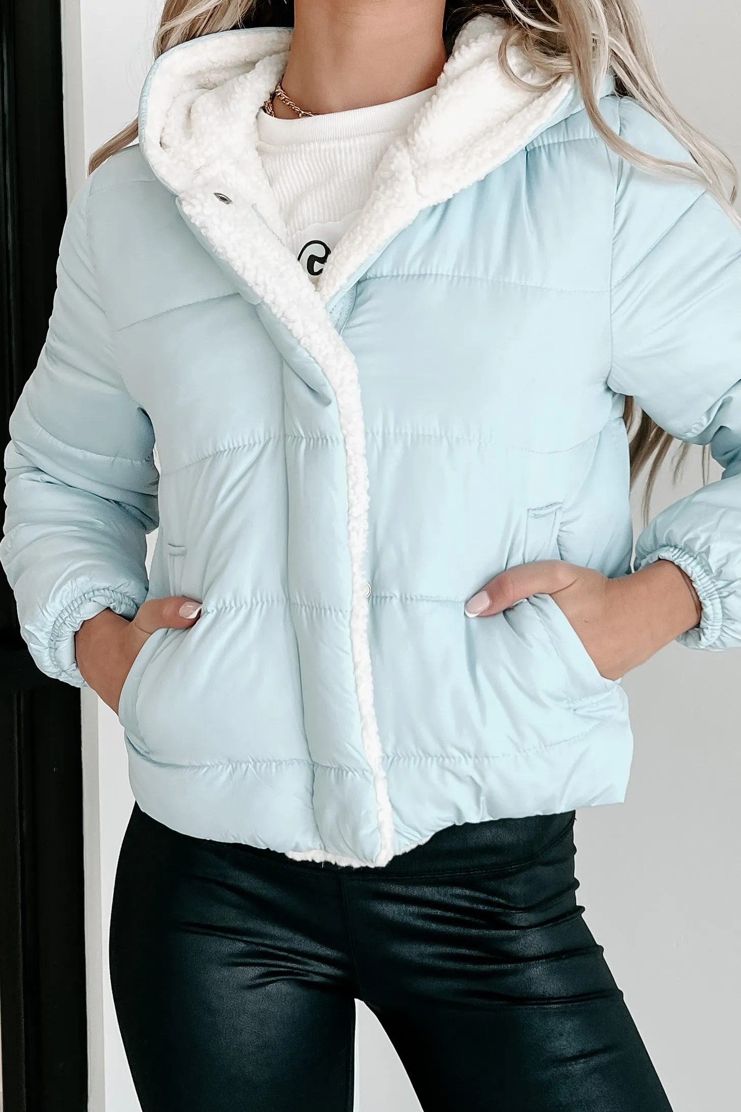 Bundle Up Baby Hooded Puffer Jacket (Light Blue)