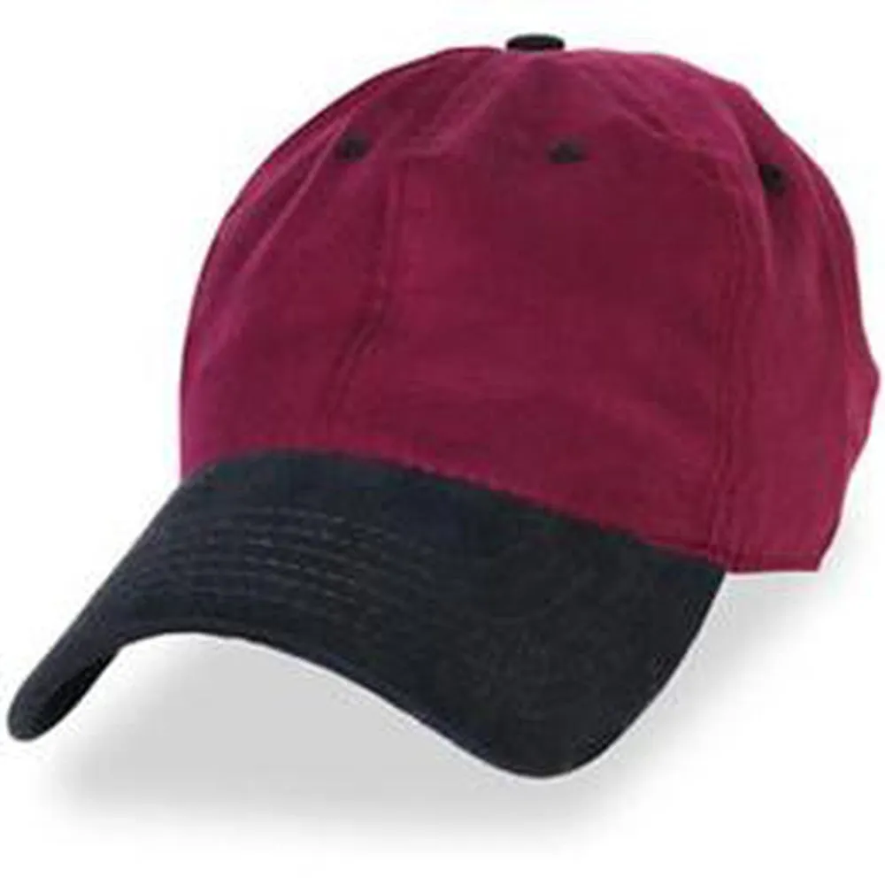 Burgundy with Black - Unstructured Baseball Cap