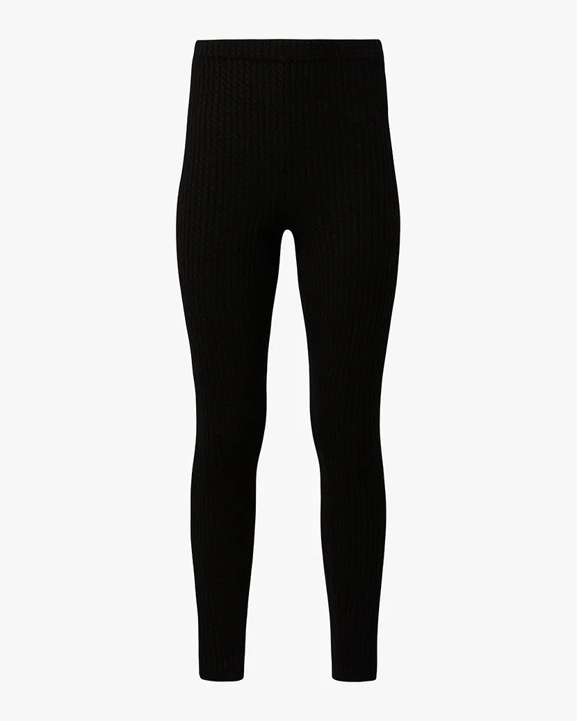 Cable Knit Legging | Black