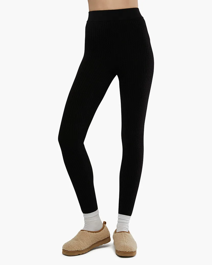 Cable Knit Legging | Black