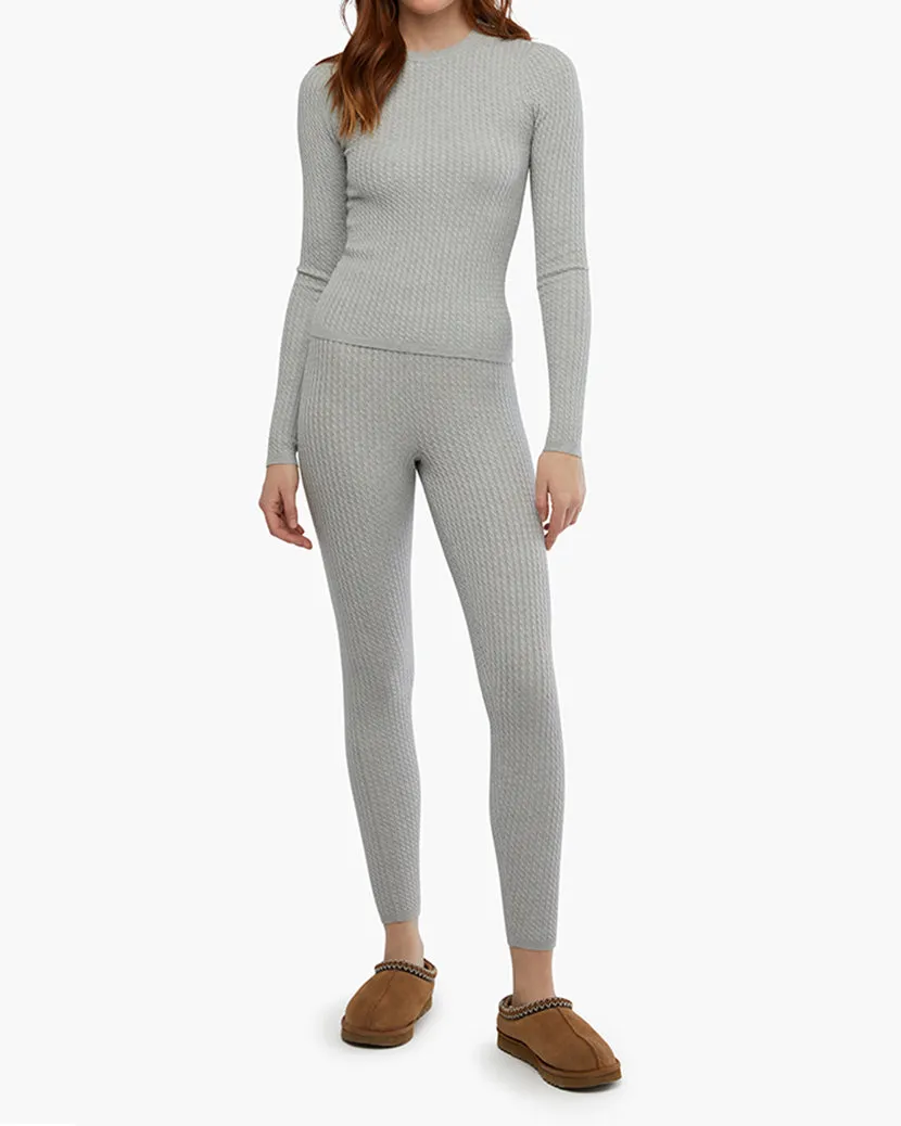 Cable Knit Legging | Grey