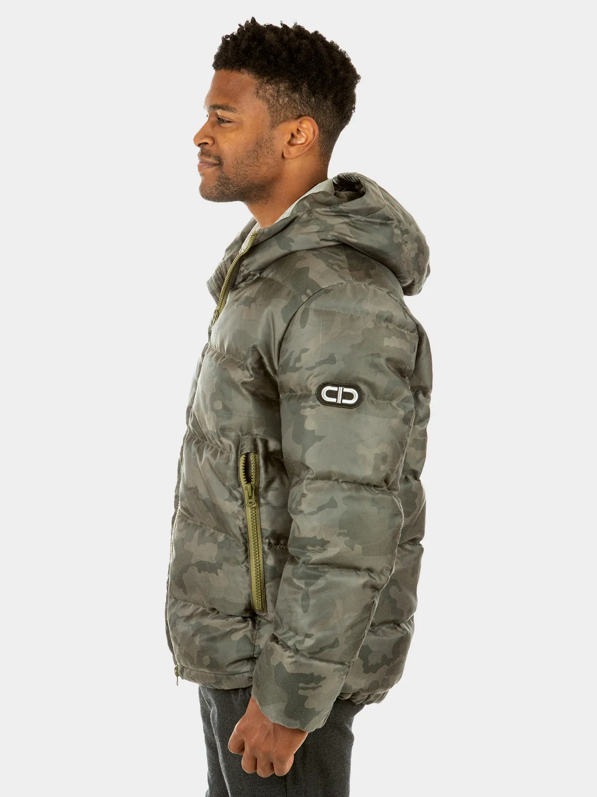 Camo Quilted Down Filled Fabric Parka - Men's Medium - Day Furs