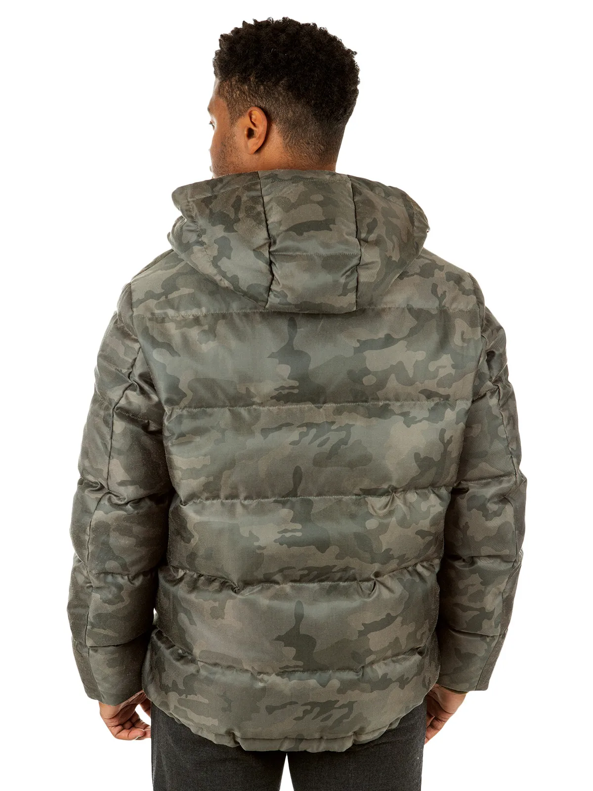 Camo Quilted Down Filled Fabric Parka - Men's Medium - Day Furs