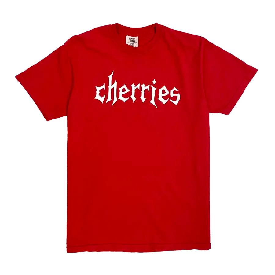 Cherries Wheels Carlos Font Tee Shirt - Red