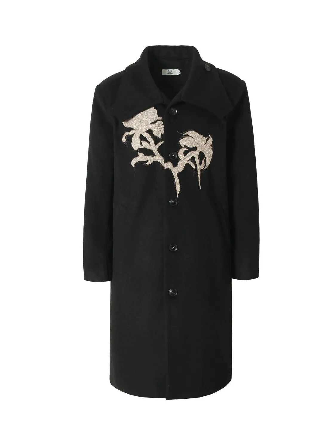 Chinese Style Iris Appliqué Embroidered Coat