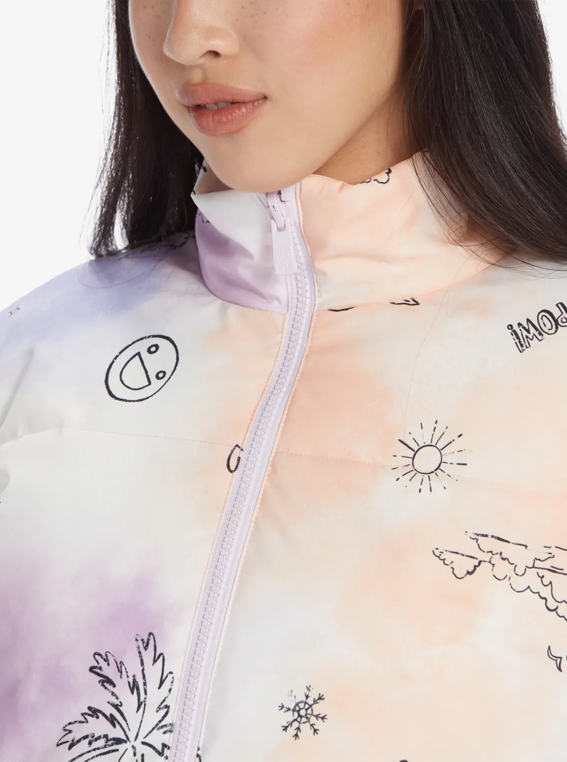 Chloe Kim Reversible Puffer Bomber Jacket - Snow White Magic Moments