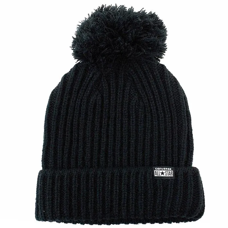 Converse Men's Beanie Knit Watch Cap With Pom Pom Hat (One Size Fits Most)