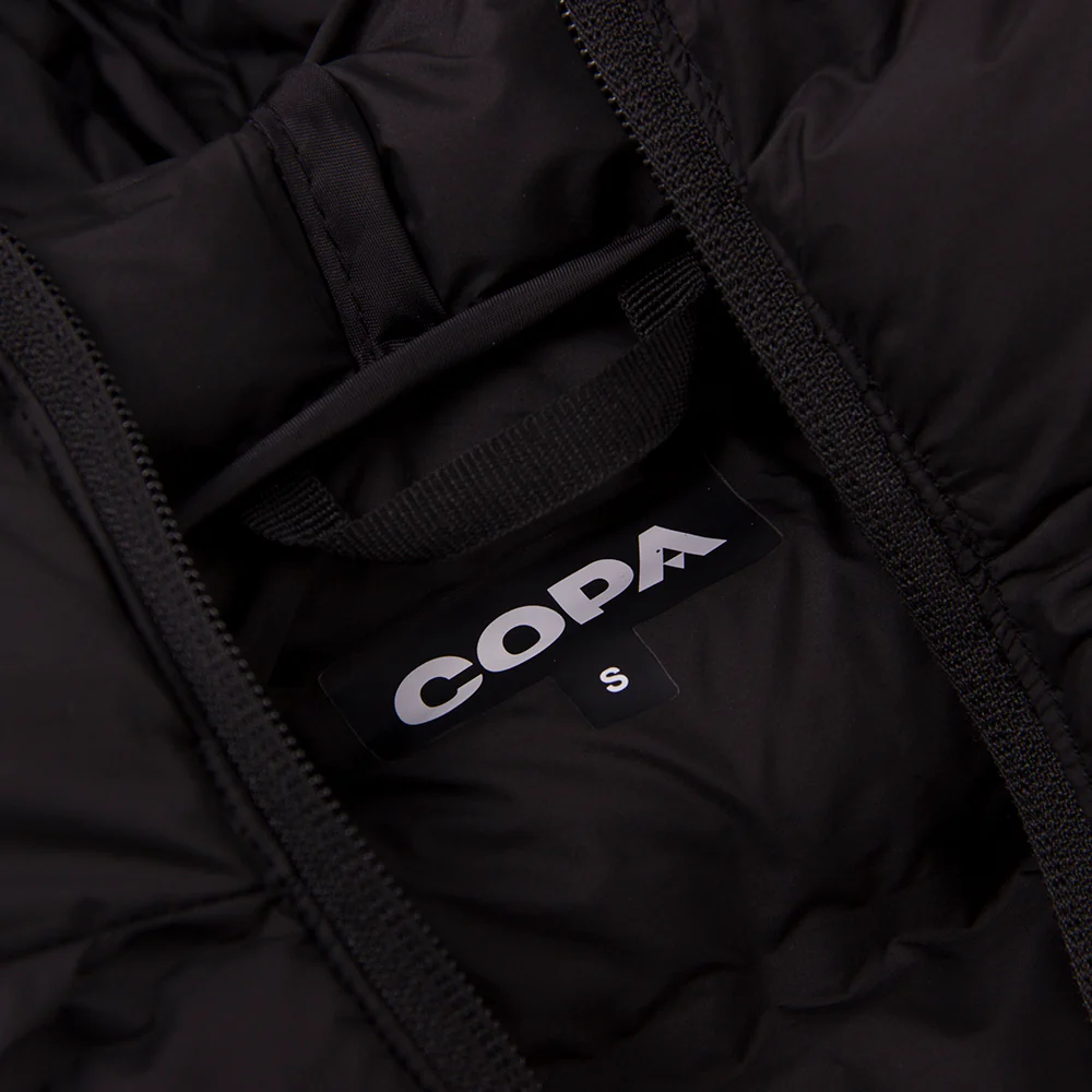 COPA Football - All Black Hooded Puffer Jacket