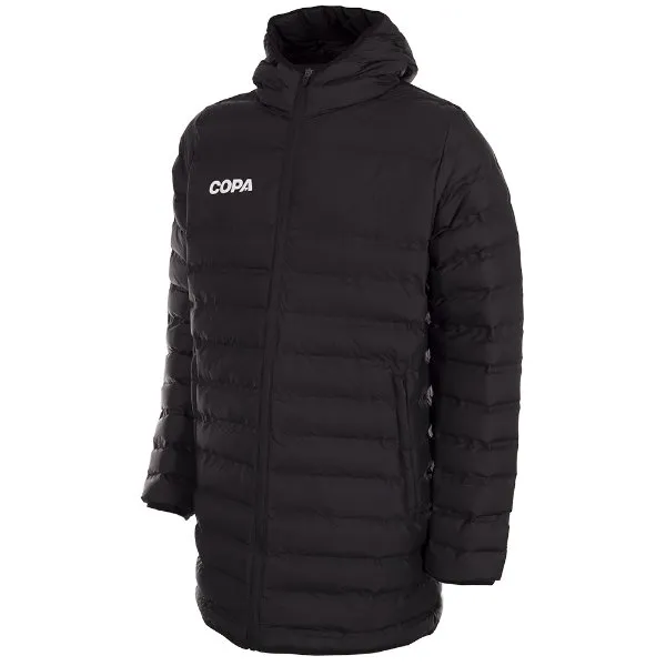 COPA Football - Long Bench Hooded Puffer Jacket - Black