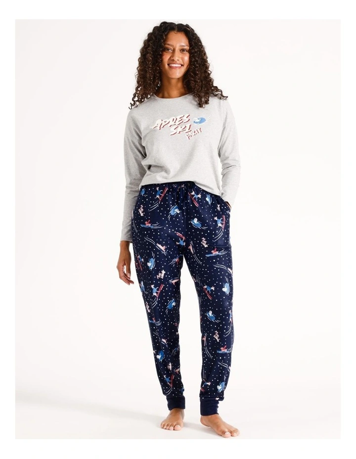 Cosy Knit Pyjama Pant in Navy Apres Ski