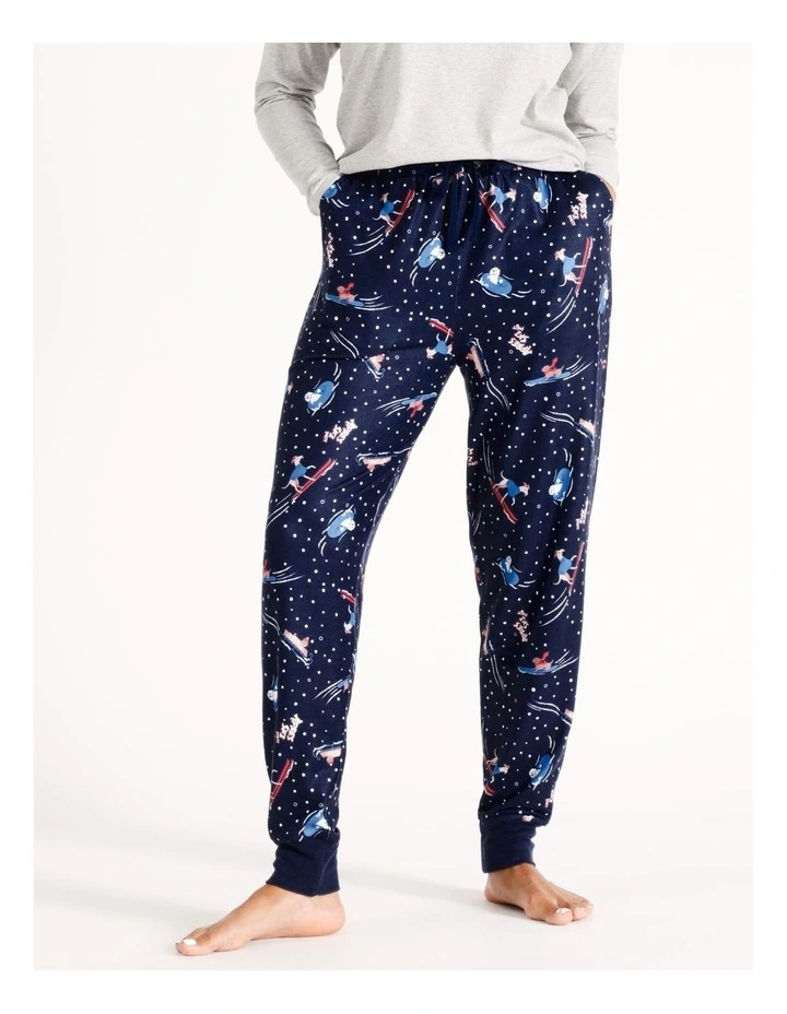 Cosy Knit Pyjama Pant in Navy Apres Ski