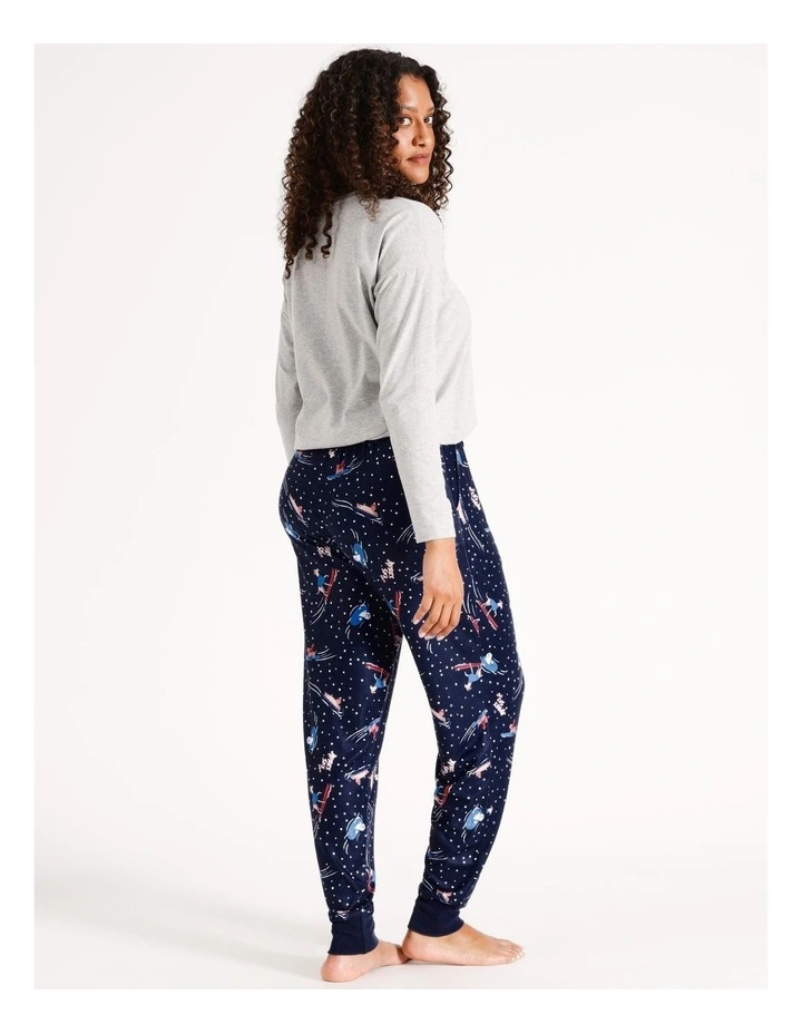 Cosy Knit Pyjama Pant in Navy Apres Ski