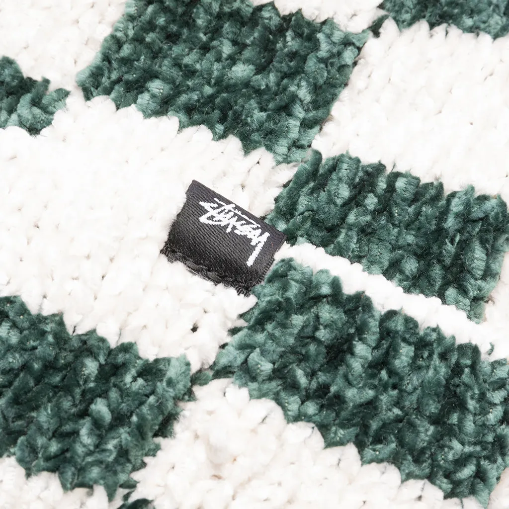 Crochet Checkered Beanie - Green