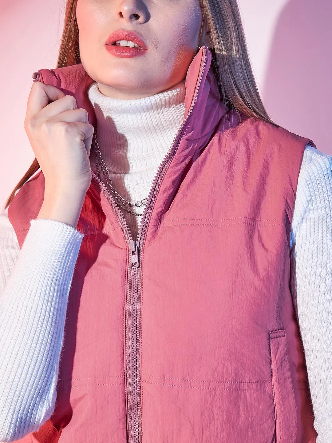 Crop puffer jacket