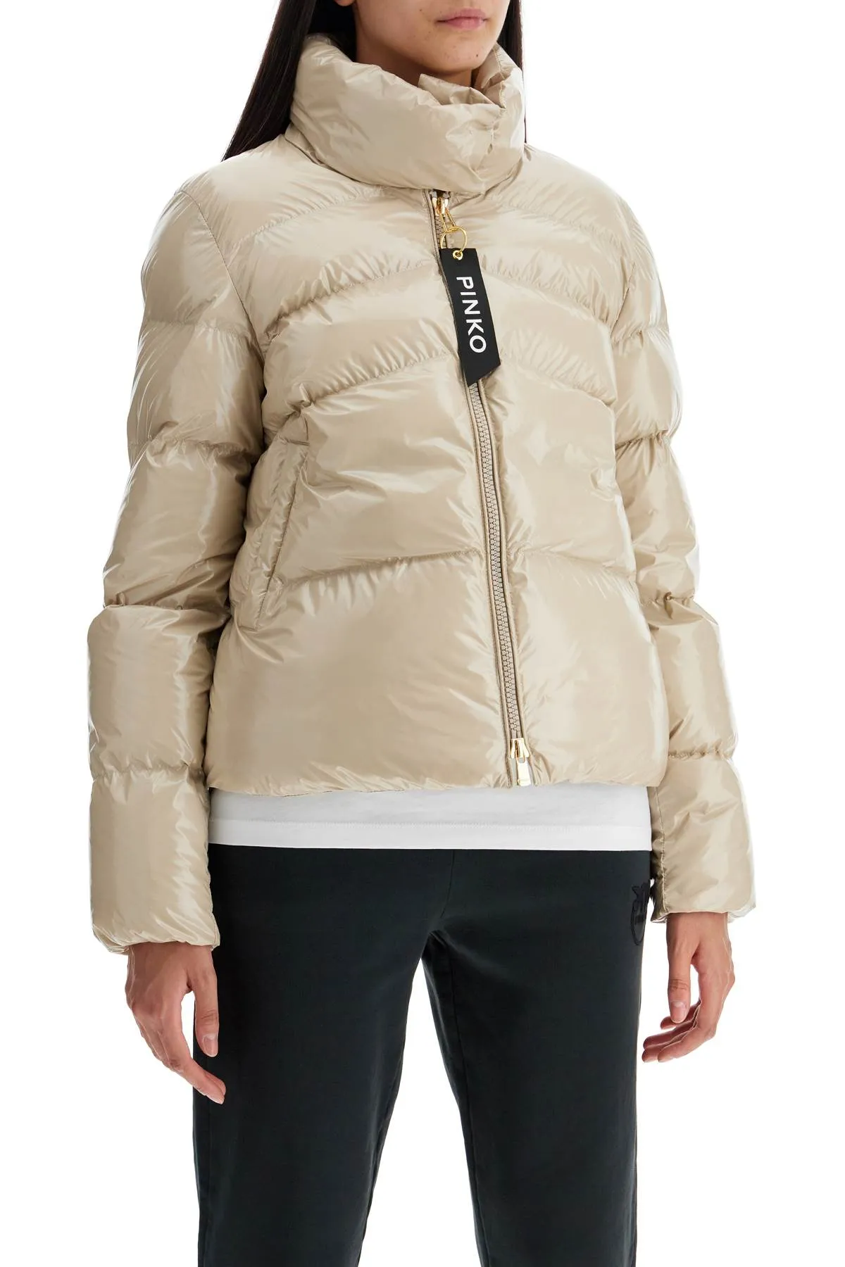 crystal nylon down jacket 101598 A11K BEIGE