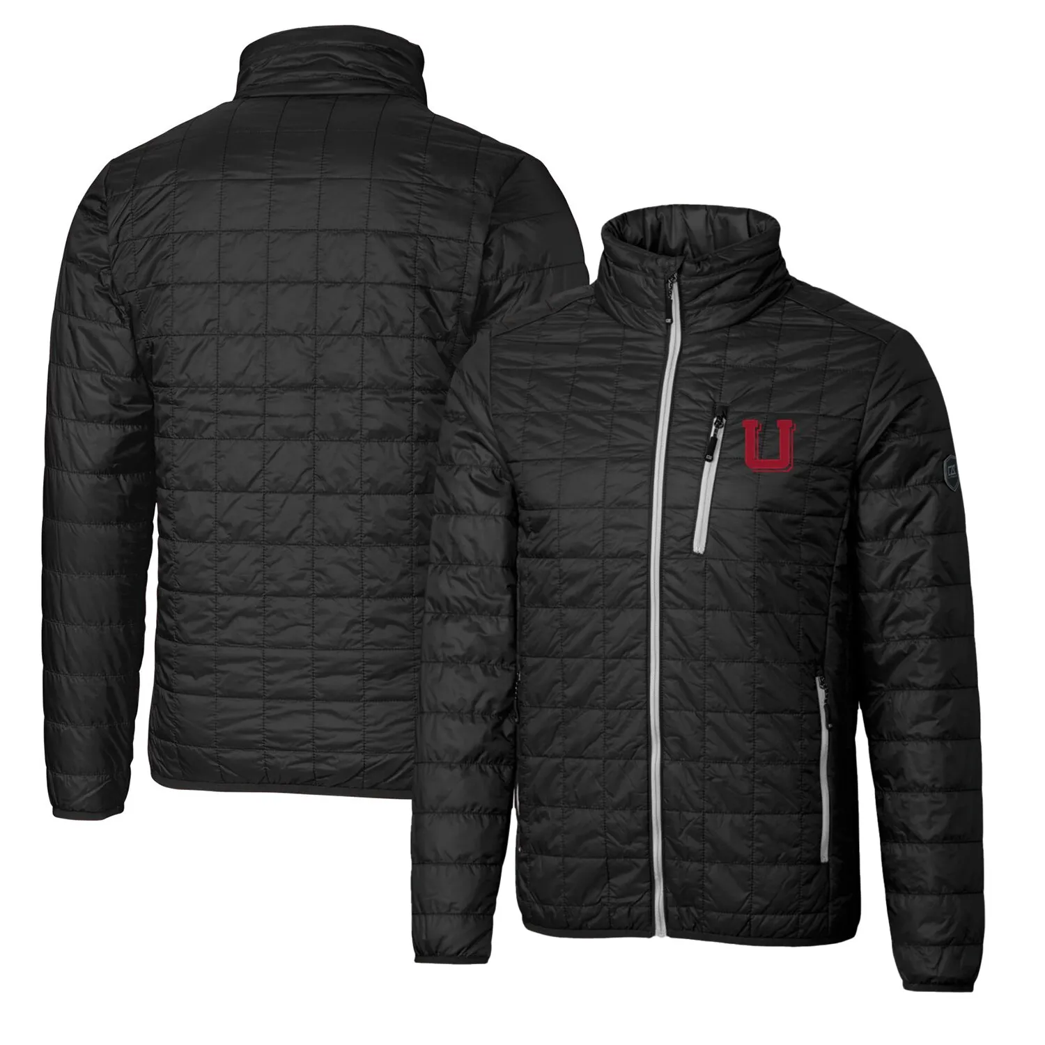 Cutter & Buck Utah Utes Black Primary Team Logo Rainier PrimaLoft Eco Insulated Full-Zip Puffer Jacket