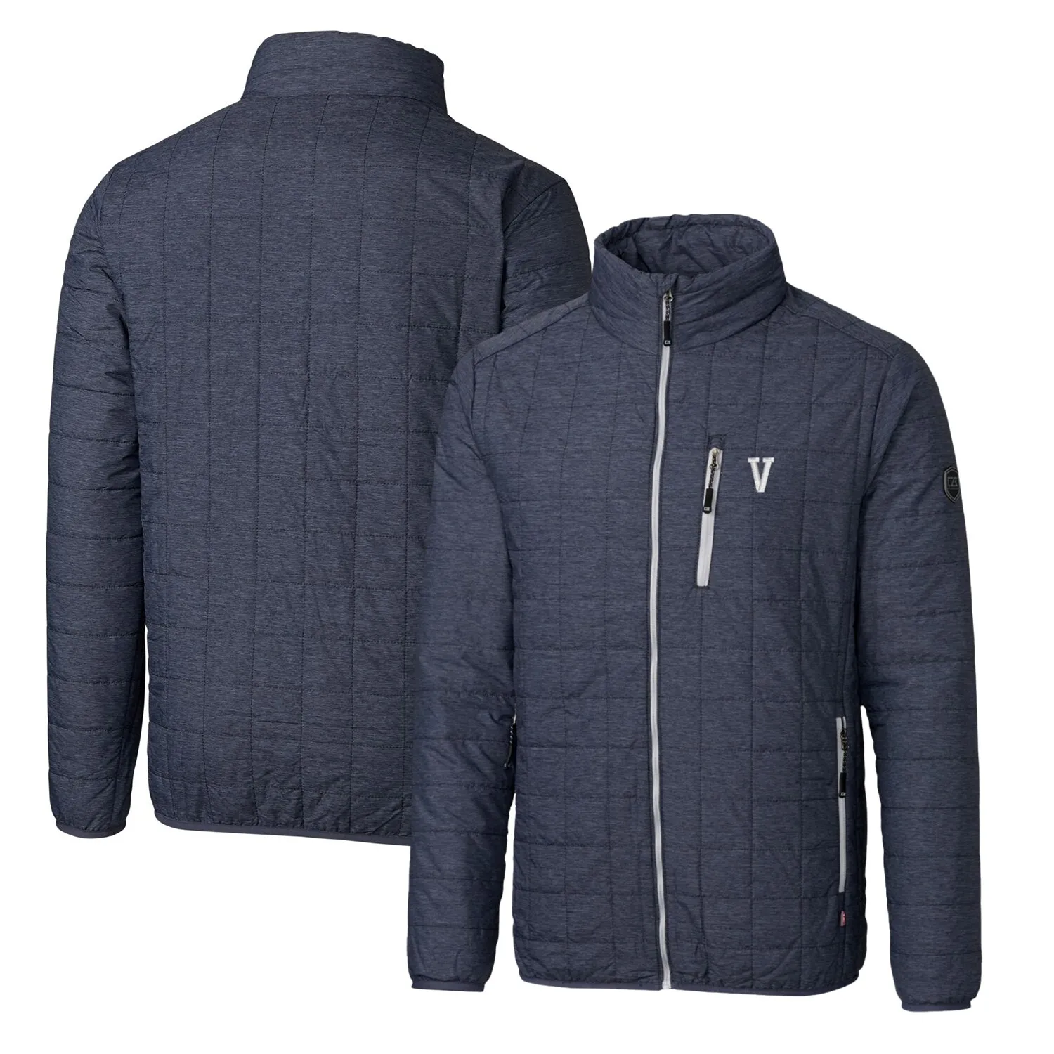 Cutter & Buck Villanova Wildcats Heather Navy Primary Team Logo Rainier PrimaLoft Eco Insulated Full-Zip Puffer Jacket