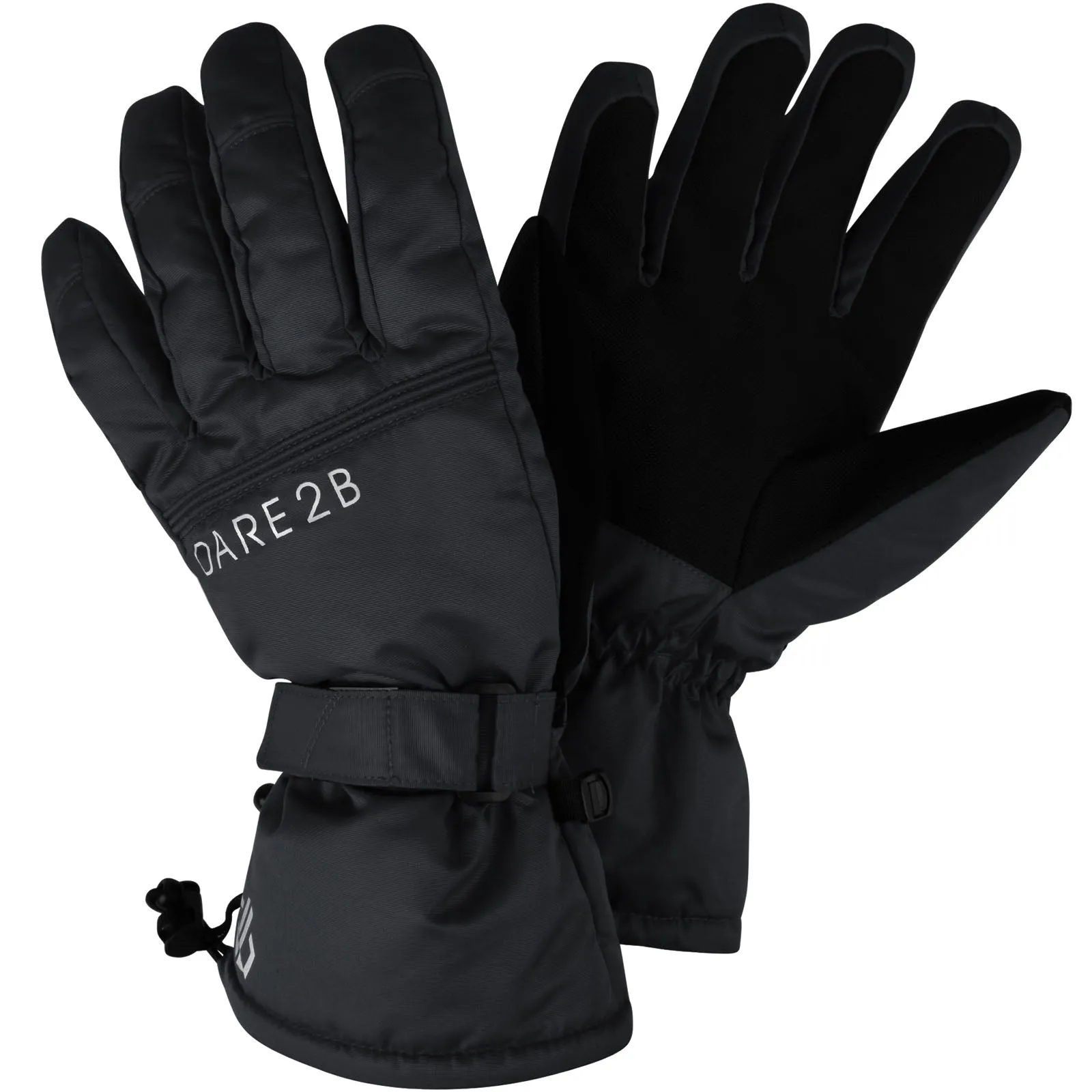 Dare 2b Mens Worthy Adjustable Waterproof Ski Gloves - Black