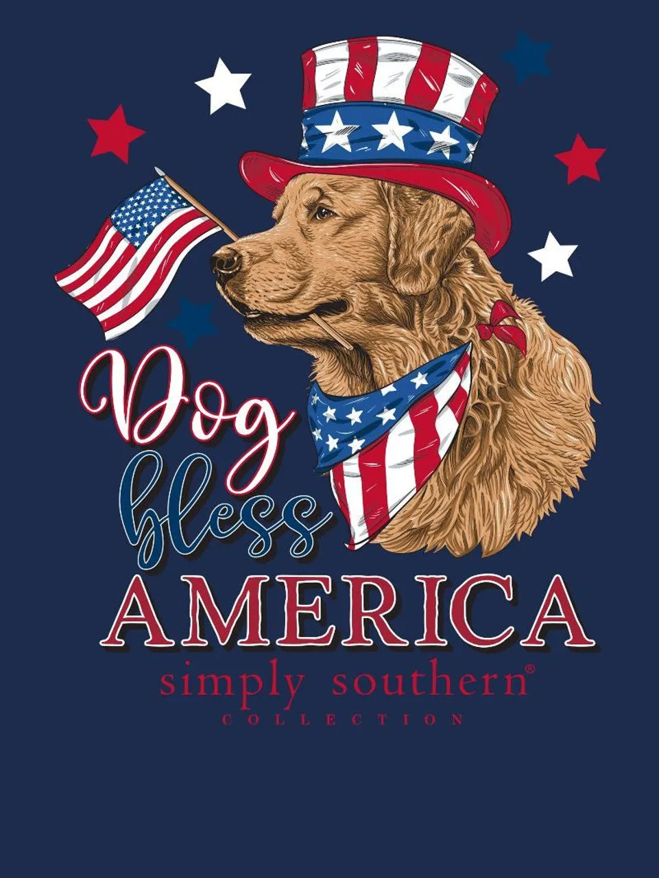 Dog Bless America Short Sleeve T-Shirt