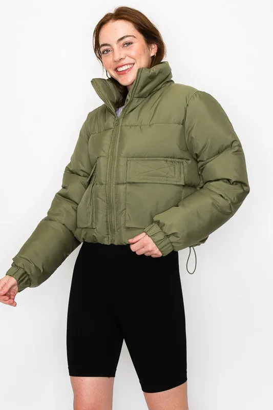 Drawstring Puffer Jacket