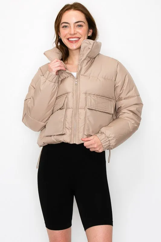 Drawstring Puffer Jacket