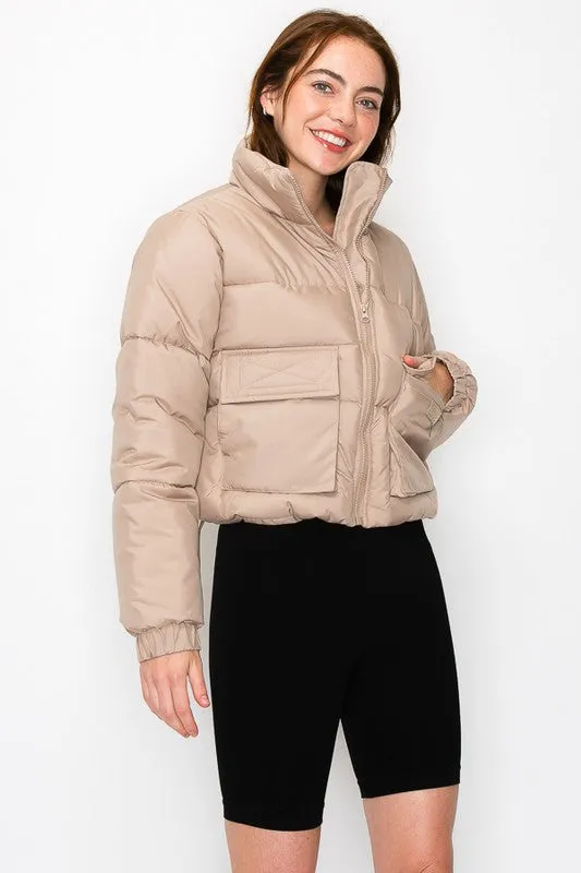 Drawstring Puffer Jacket