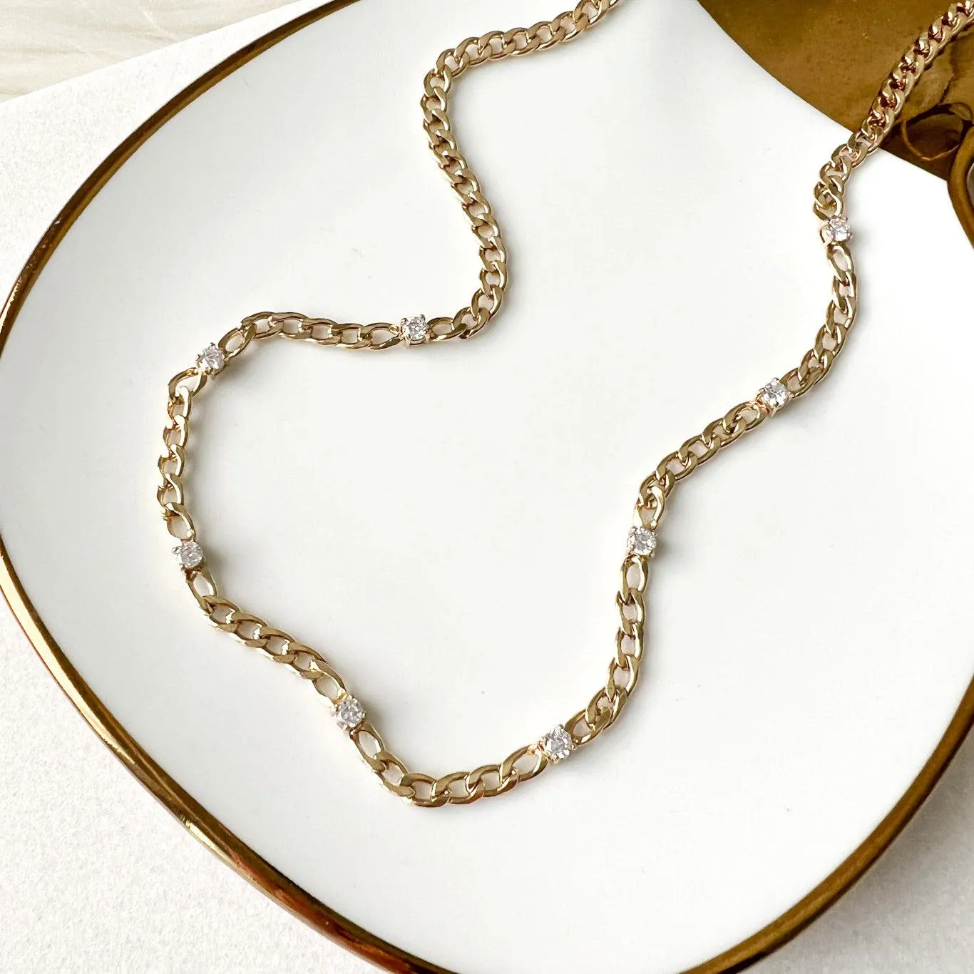 Elle Sparkle Studded Chain Necklace - LAST CHANCE!