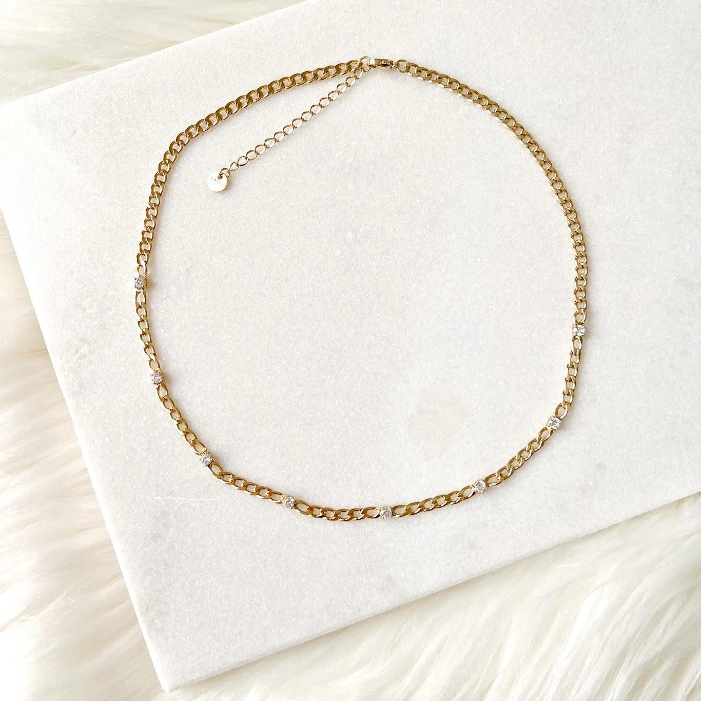 Elle Sparkle Studded Chain Necklace - LAST CHANCE!