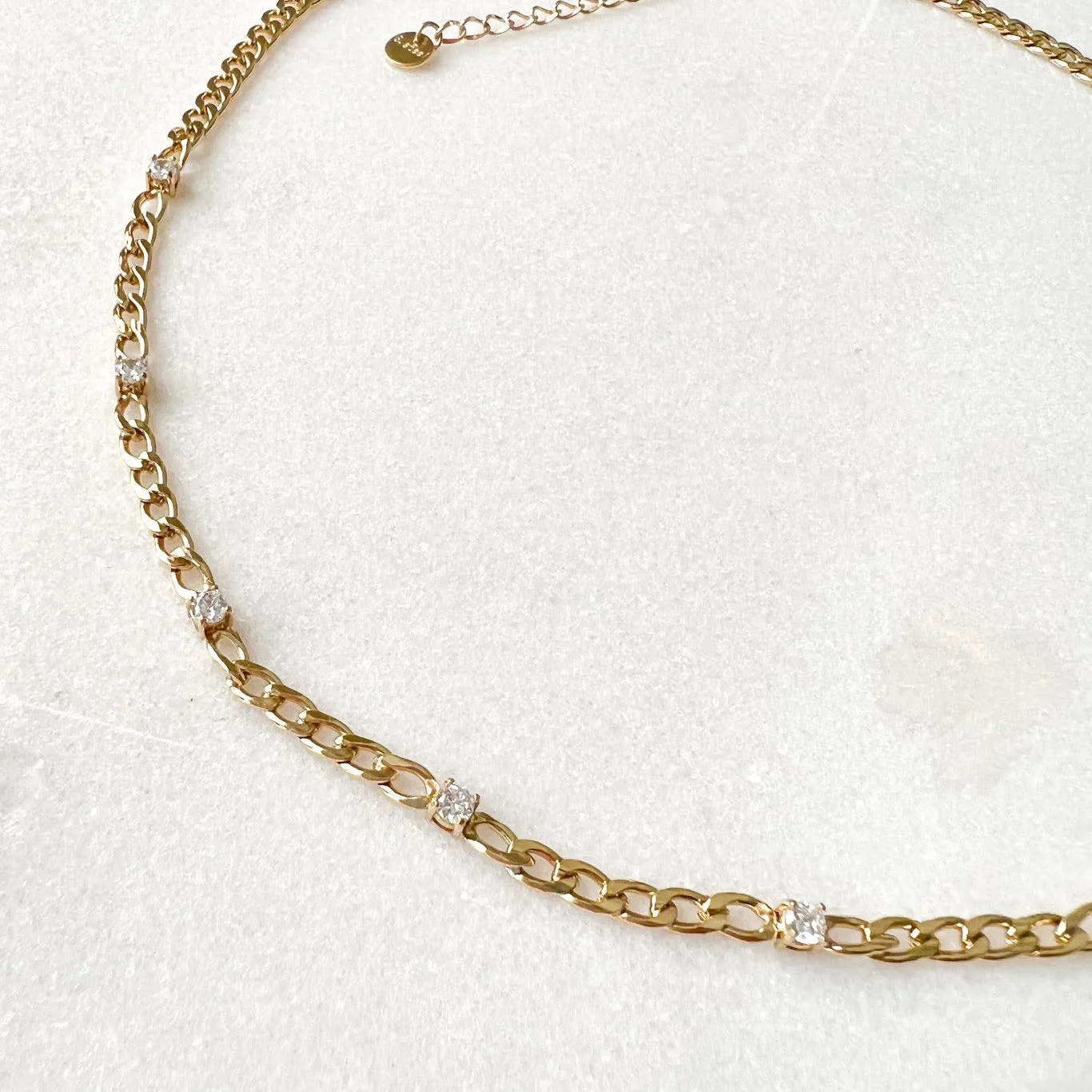 Elle Sparkle Studded Chain Necklace - LAST CHANCE!