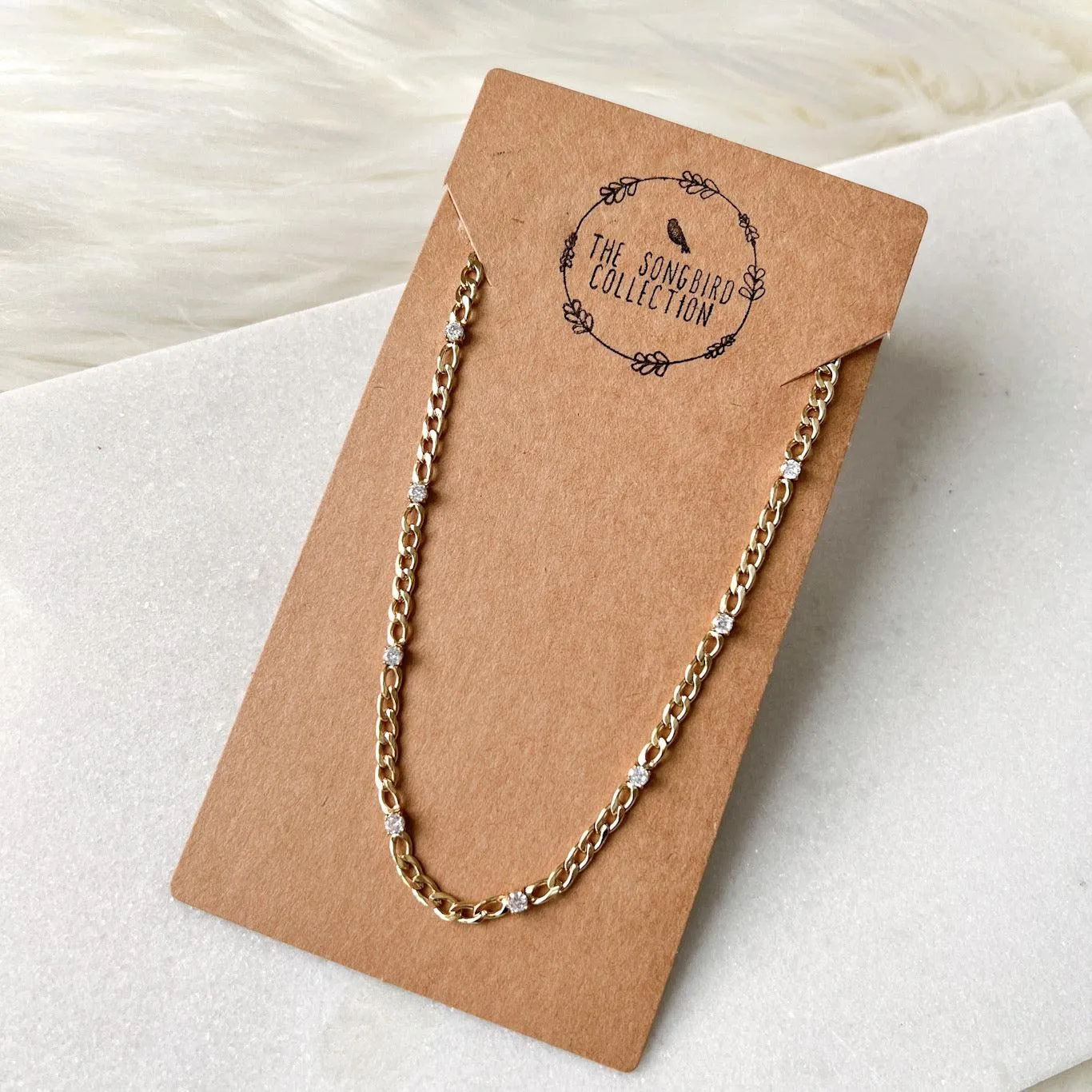 Elle Sparkle Studded Chain Necklace - LAST CHANCE!