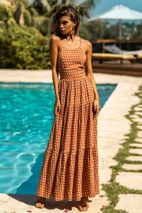 Emily Maxi Dress - Rust Spot